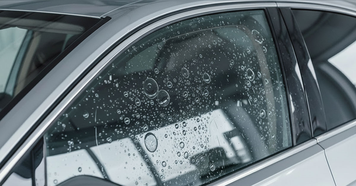 Image qui montre des vitres teintées avec des bulles.